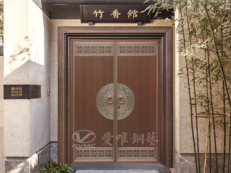 廣東別墅銅門(mén)廠家愛(ài)唯銅藝——新中式風(fēng)格銅門(mén)