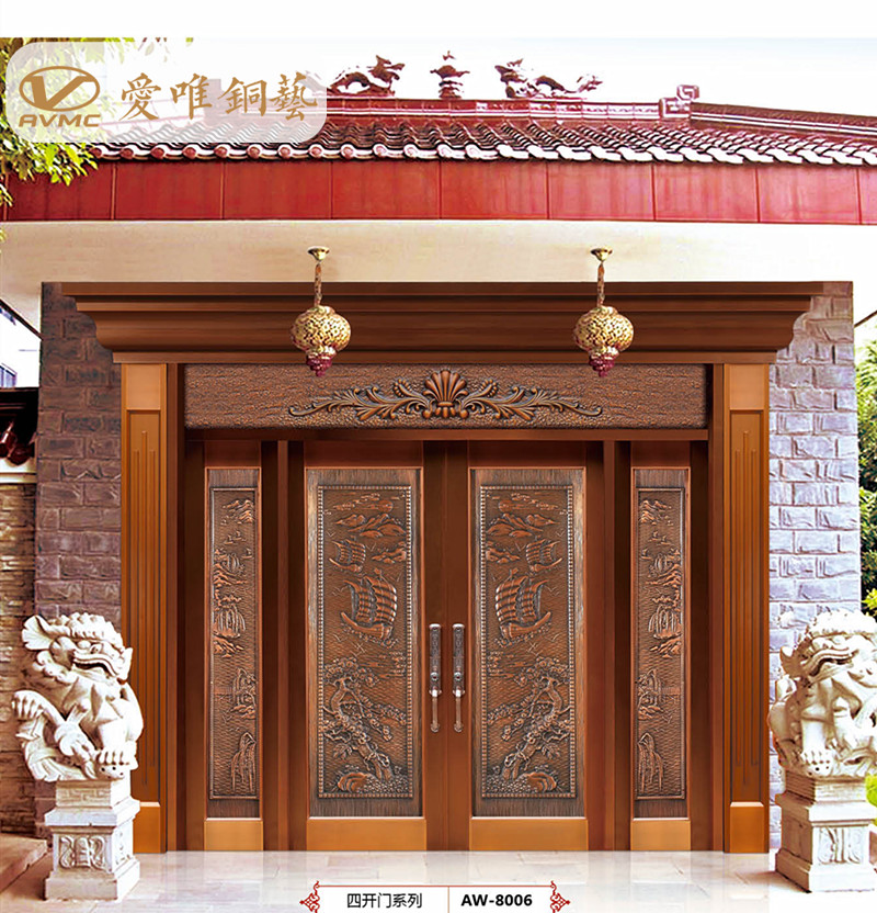 別墅豪宅入戶(hù)大門(mén)銅門(mén)